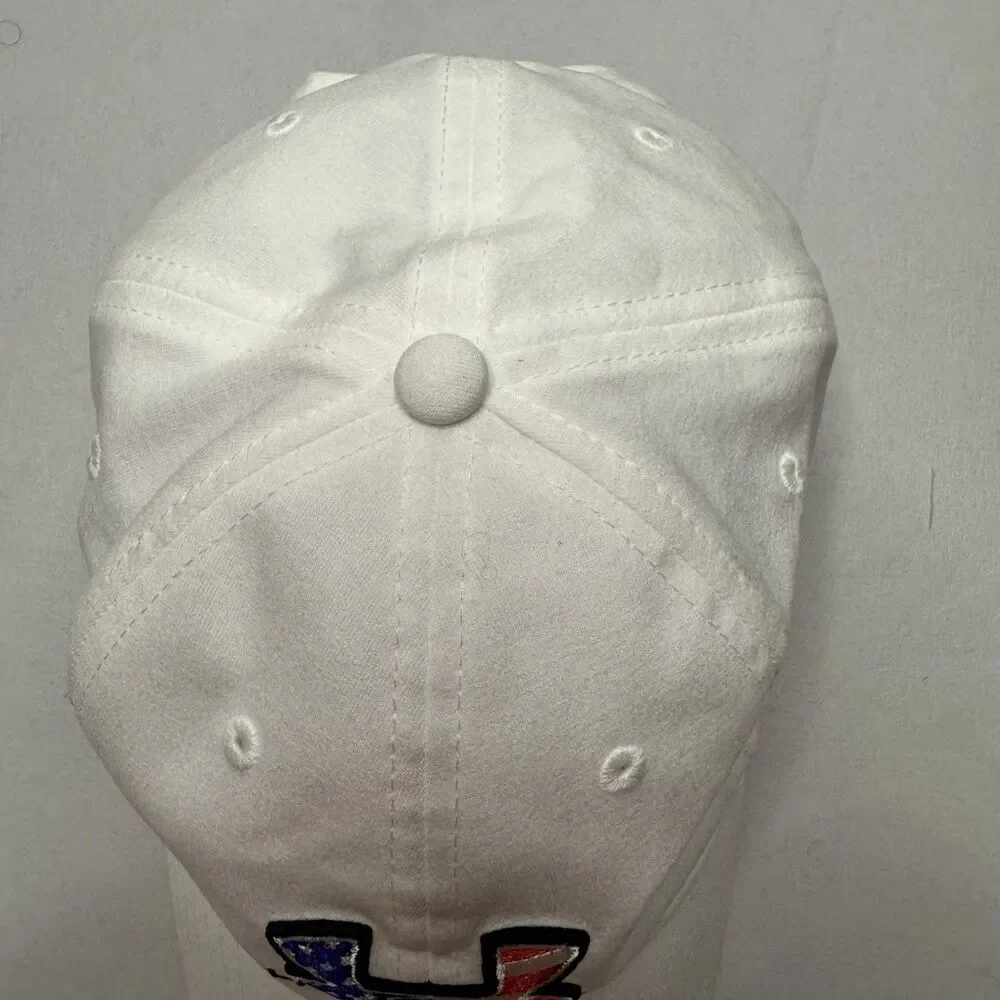 Under Armour Lakeside CC Golf One Size White Adjustable Cap USA Flag Logo